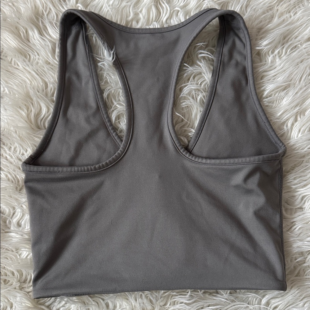 437 Deep V Tank Grey Sports Bra - Picture 4 of 4